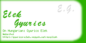 elek gyurics business card